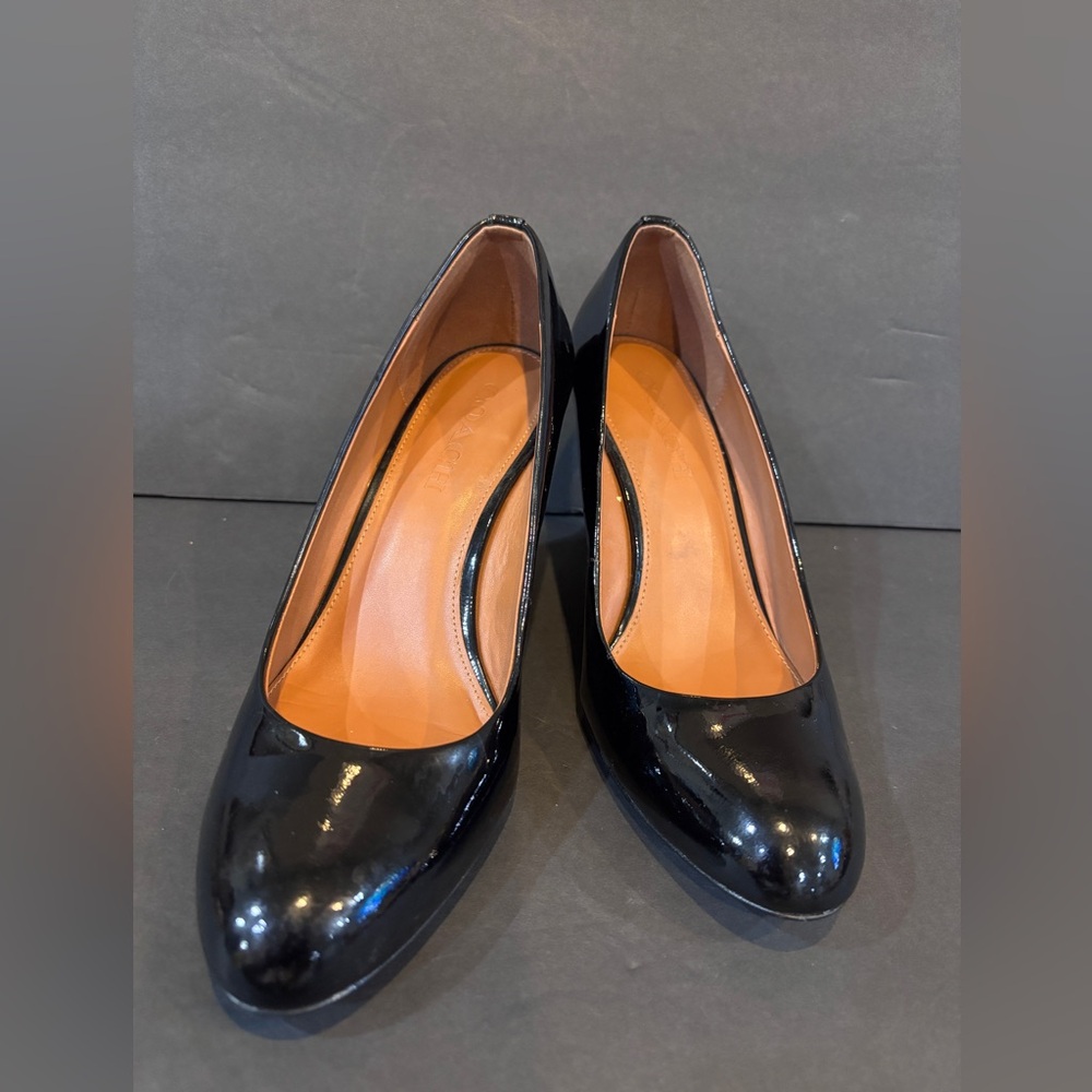 Coach Raleigh Black Patent Leather Wedge Pumps Women’s Size 8